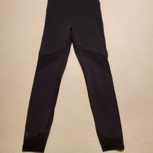 Athleta black leggings with mesh panels